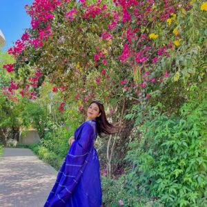 Home blue cotton saree